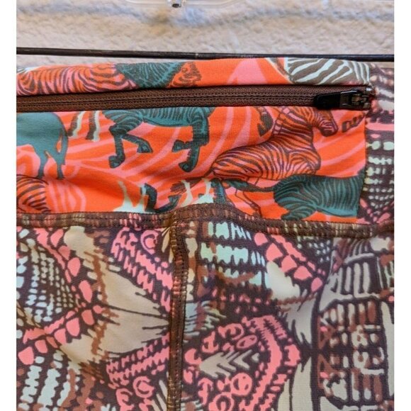 Maaji Womens Legging African Animal Print Abstract Gray/Orange X-Small - Picture 4 of 6